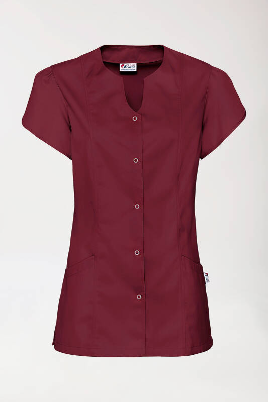 Beauty tuniek dames - met pofmouw bordeaux