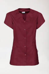 Beauty tuniek dames - met pofmouw bordeaux