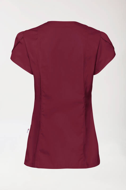 Beauty tuniek dames - met pofmouw bordeaux