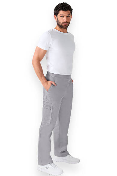 CLINIC WASH Pantalon mixte - Poche sur la jambe Taille courte gris
