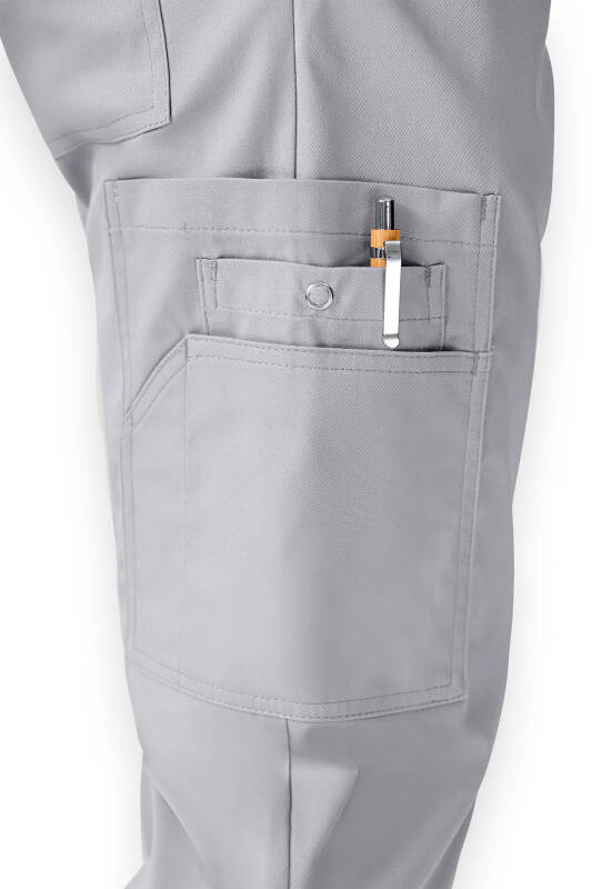 CLINIC WASH Pantalon mixte - Poche sur la jambe Taille courte gris