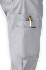 CLINIC WASH Pantalon mixte - Poche sur la jambe Taille courte gris