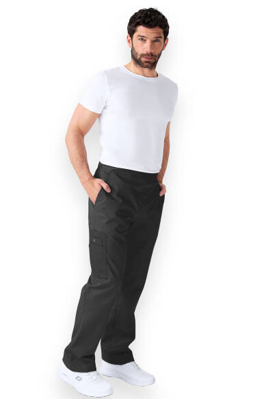 CLINIC WASH Pantalon mixte - Poche sur la jambe Taille courte  noir