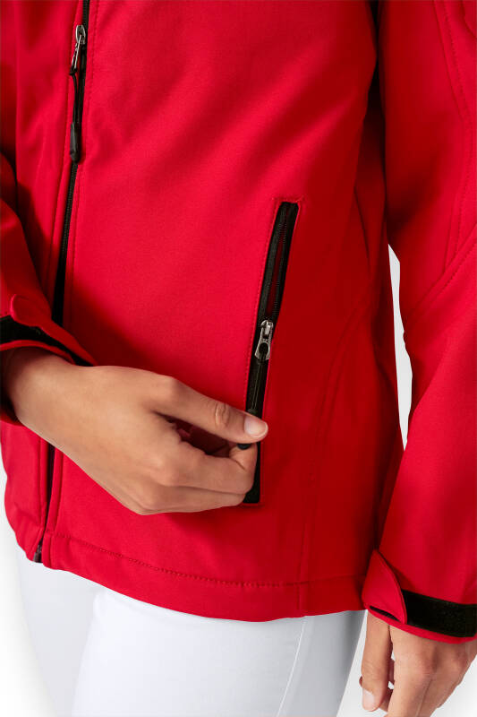 Softshell Veste mixte - à capuche rouge