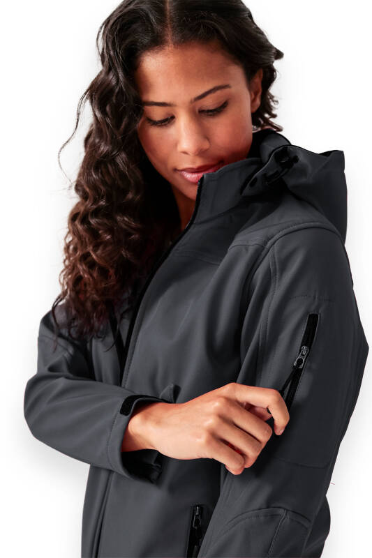 Softshell jassen unisex - met capuchon leigrijs