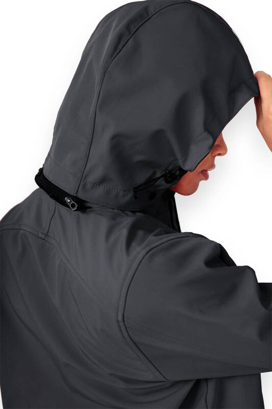 Softshell jassen unisex - met capuchon leigrijs
