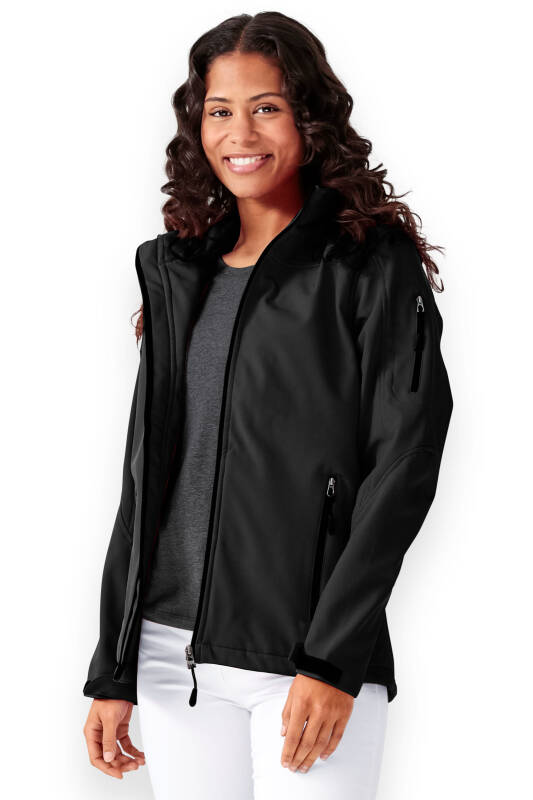 Softshell Jacken Unisex - mit Kapuze schwarz