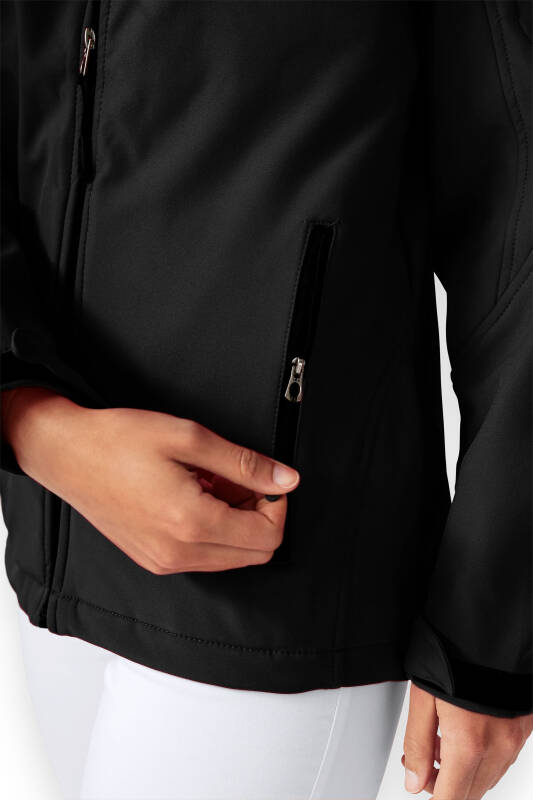Softshell Jacken Unisex - mit Kapuze schwarz