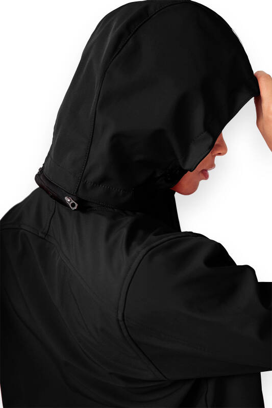 Softshell Jacken Unisex - mit Kapuze schwarz