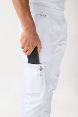 CLINIC STRETCH broek heren - zoom met elastische boord wit/grijs