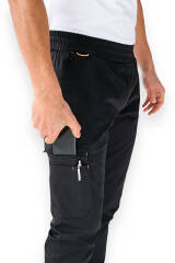 CLINIC WASH Pantalon Homme - Bas de jambe droit Taille courte noir/jaune