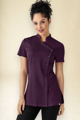 KAERE Blouse Femme - boutonnage asymétrique prune