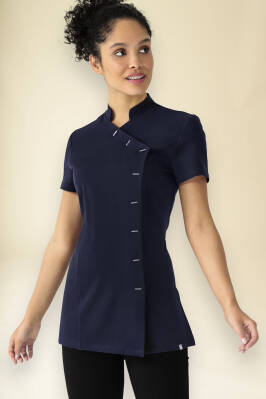 KAERE Kasack Damen - asymmetrische Knopfleiste navy