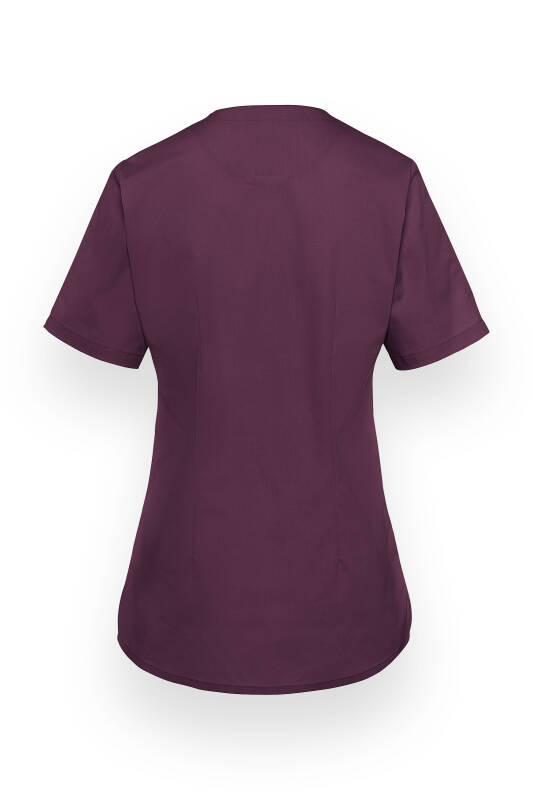 Stretch longshirt dames - V-hals pruimen