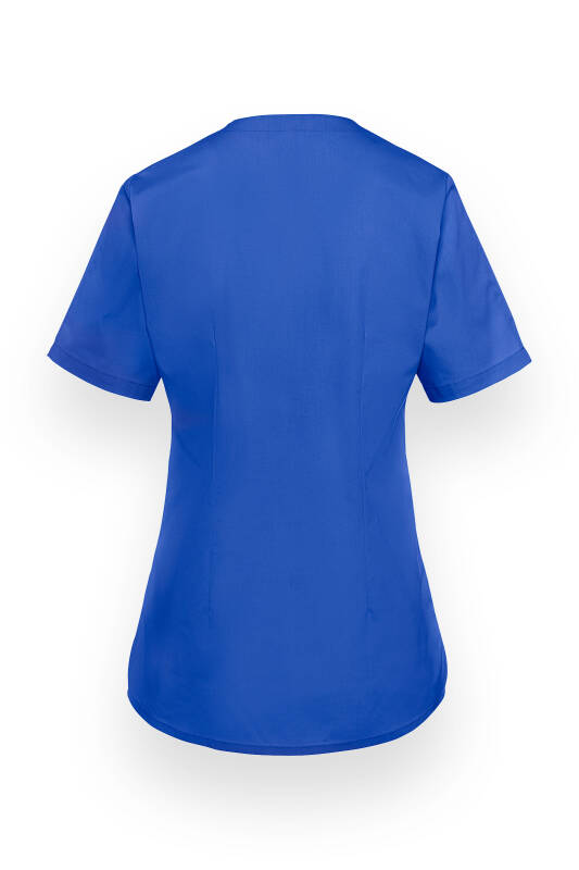 Stretch longshirt dames - V-hals koningsblauw