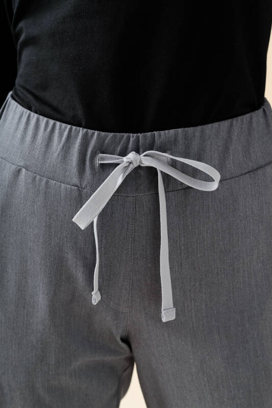 KAERE Pantalon Femme - avec poches cargo gris chiné