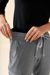 KAERE Pantalon Femme - avec poches cargo gris chiné
