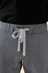 KAERE Pantalon Homme - avec poches cargo et ourlets côtelés gris chiné