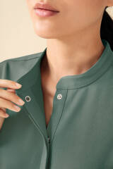 KAERE Tunique Femme - Col officier vert foncé