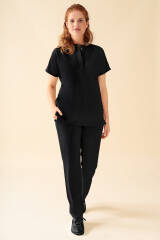 KAERE Tunique Femme - Col officier noir