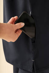 KAERE Tunique Femme - Col officier noir