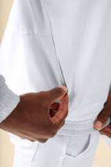 KAERE Veste blouson Homme - Poignet élastiqué blanc