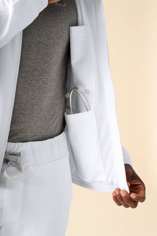 KAERE Veste blouson Homme - Poignet élastiqué blanc