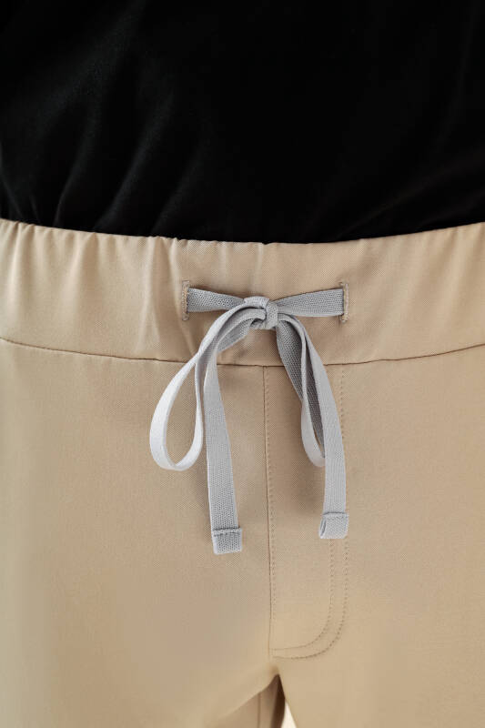 KAERE Pantalon Homme - avec poches cargo Taille courte sable