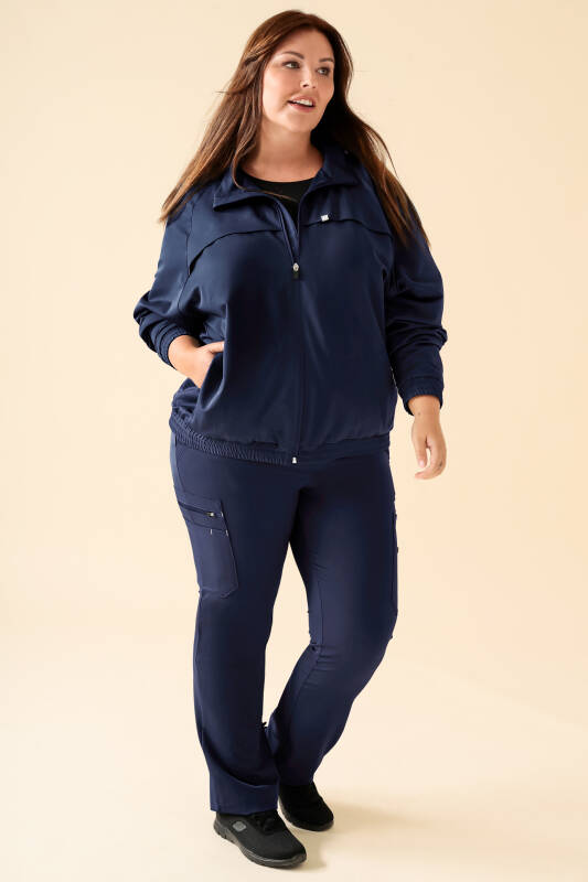 KAERE Veste blouson Femme - Poignet élastiqué bleu navy