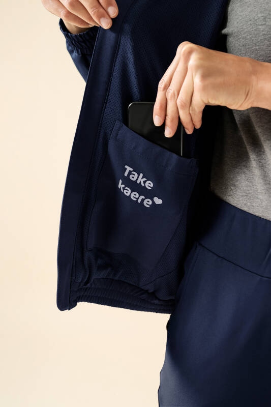 KAERE Veste blouson Femme - Poignet élastiqué bleu navy