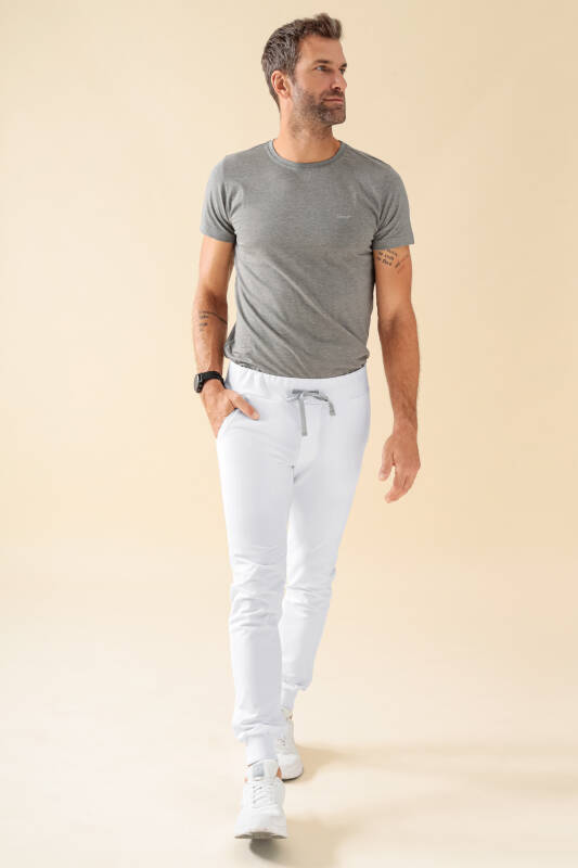 KAERE broek heren - zoom met elastische boord zonder beenzak wit