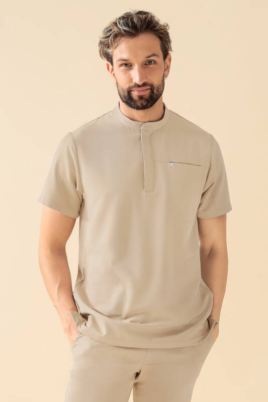 KAERE Tunique Homme - Col officier sable