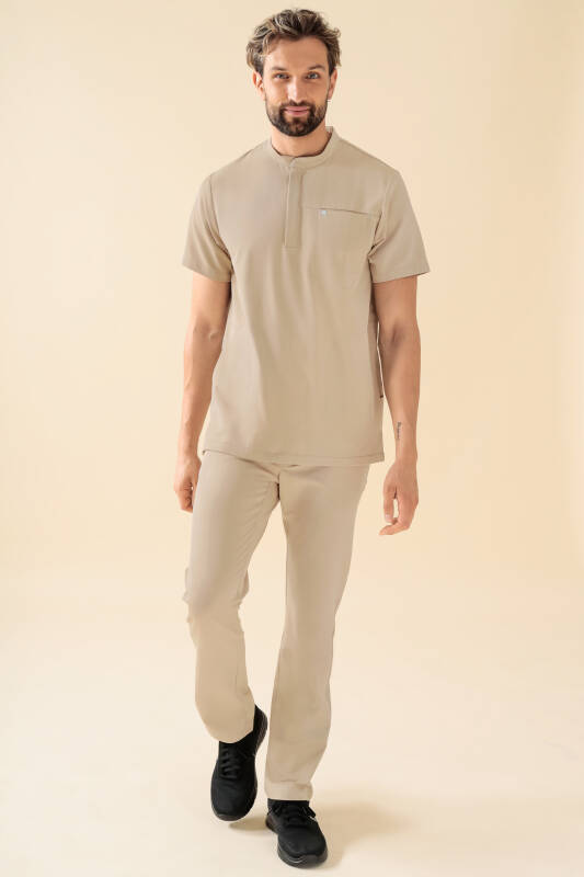 KAERE Tunique Homme - Col officier sable