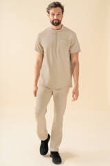 KAERE Tunique Homme - Col officier sable