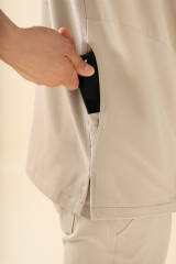 KAERE Tunique Homme - Col officier sable