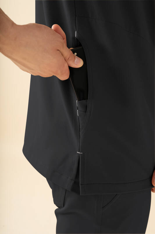 KAERE Tunique Homme - Col officier noir