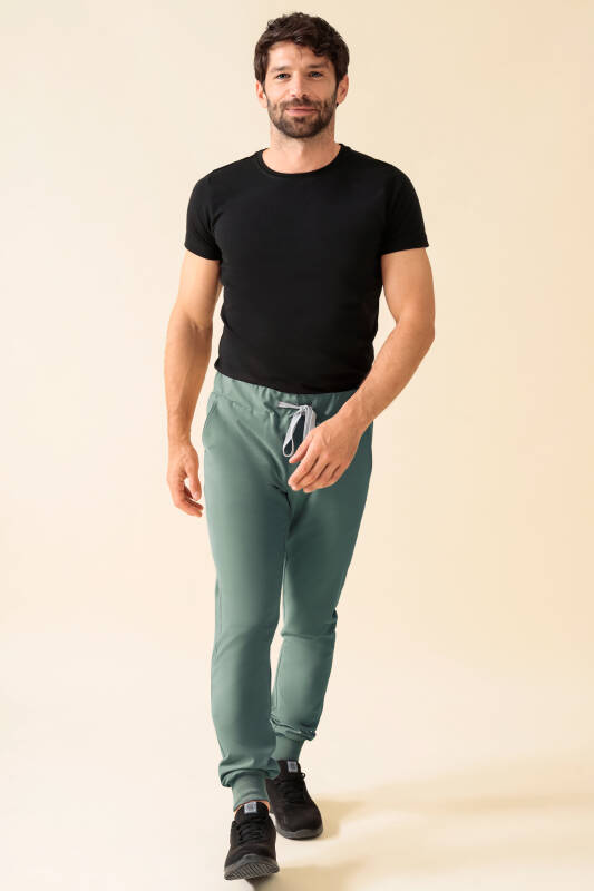 KAERE Hose Herren - Saumbündchen Kurzgr. ohne Beintaschen dunkelgrün