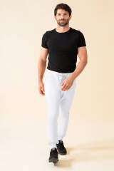KAERE Pantalon Homme - avec poches cargo Taille courte blanc