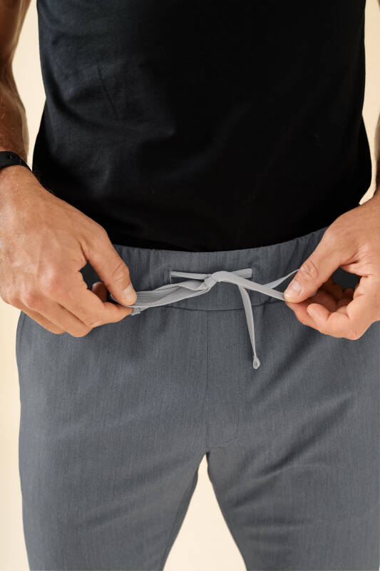 KAERE Hose Herren - Saumbündchen Kurzgr. ohne Beintaschen grau melange