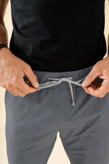 KAERE Hose Herren - Saumbündchen Kurzgr. ohne Beintaschen grau melange