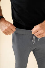 KAERE Hose Herren - Saumbündchen Kurzgr. ohne Beintaschen grau melange