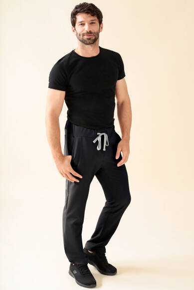 KAERE Pantalon Homme - Taille courte et sans poches cargo noir