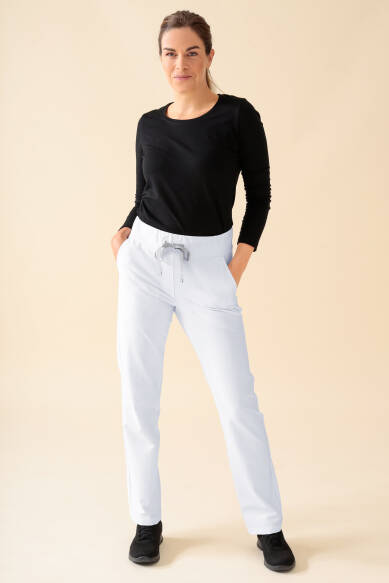 KAERE Pantalon Femme - Taille courte et sans poches cargo blanc