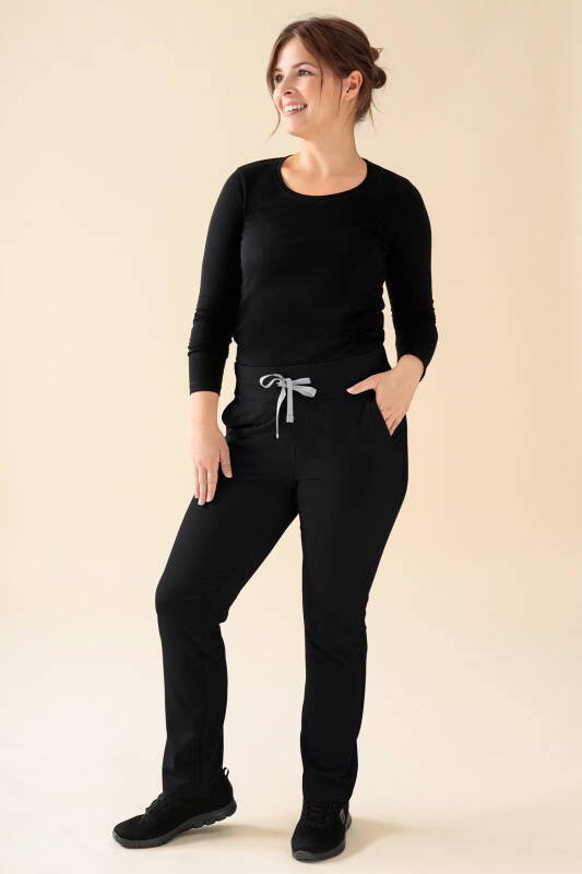 KAERE Pantalon Femme - Taille courte et sans poches cargo noir