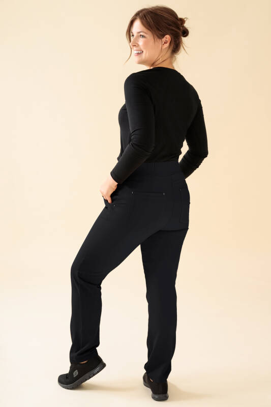 KAERE Pantalon Femme - Taille courte et sans poches cargo noir