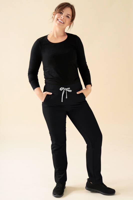 KAERE Pantalon Femme - Taille courte et sans poches cargo noir