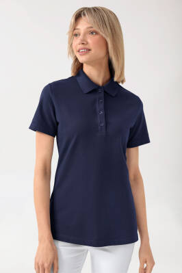 CORE Shirt Damen - Polokragen navy
