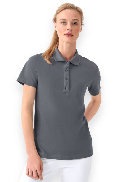 CORE shirt dames doubleface piqué - polokraag steengrijs