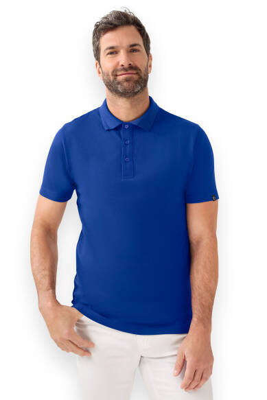 CORE Shirt heren doubleface piqué - polokraag koningsblauw