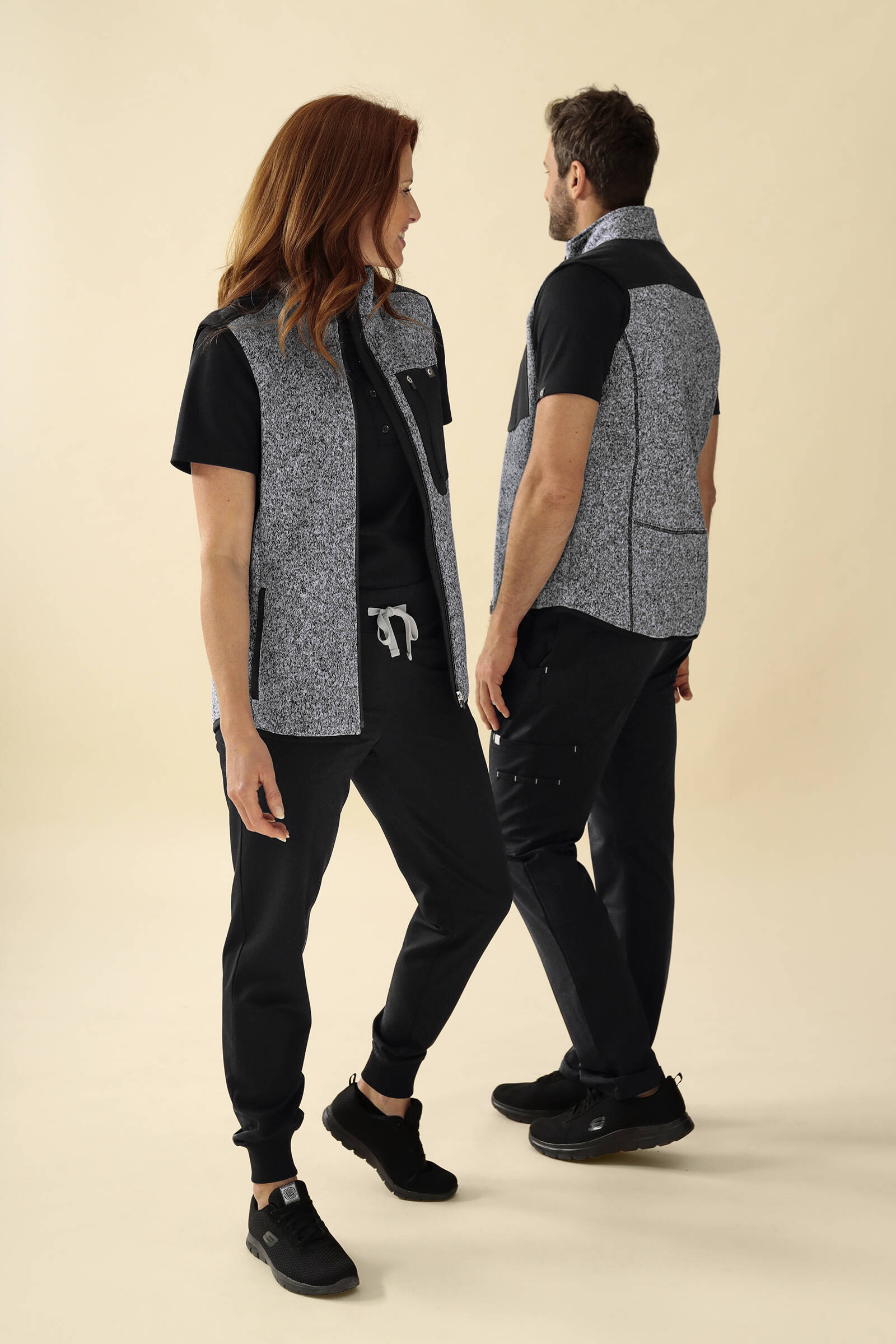 KAERE Fleeceweste Unisex - Stehkragen grau melange - Berufsbekleidung.de